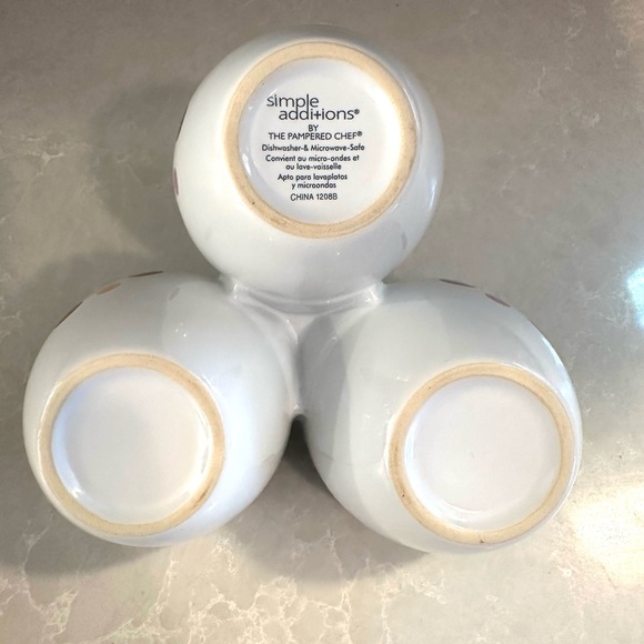 Pampered Chef Simple Additions Polka Dots 3 Part Trio Serving Dishes #2078 - Picture 3 of 3